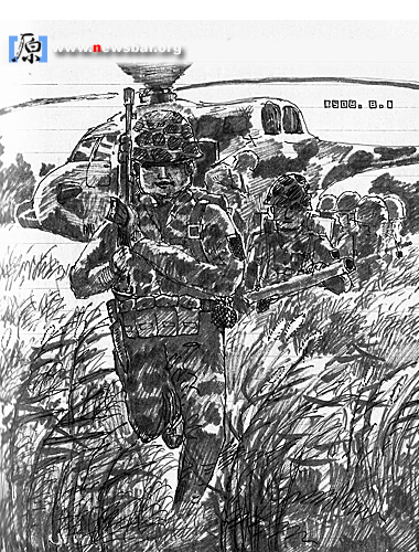 黑白画:特种部队。