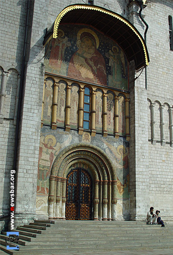 俄罗斯首都莫斯科,克里姆林宫里的东正教堂。