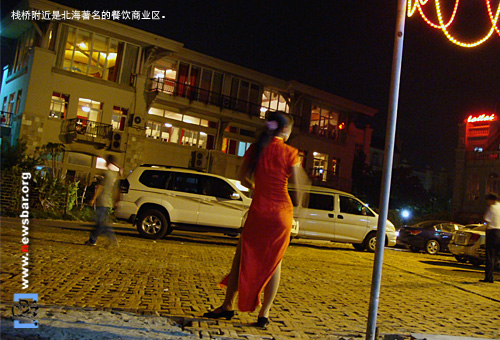 广西北海,栈桥附近是著名的餐饮商业服务区。